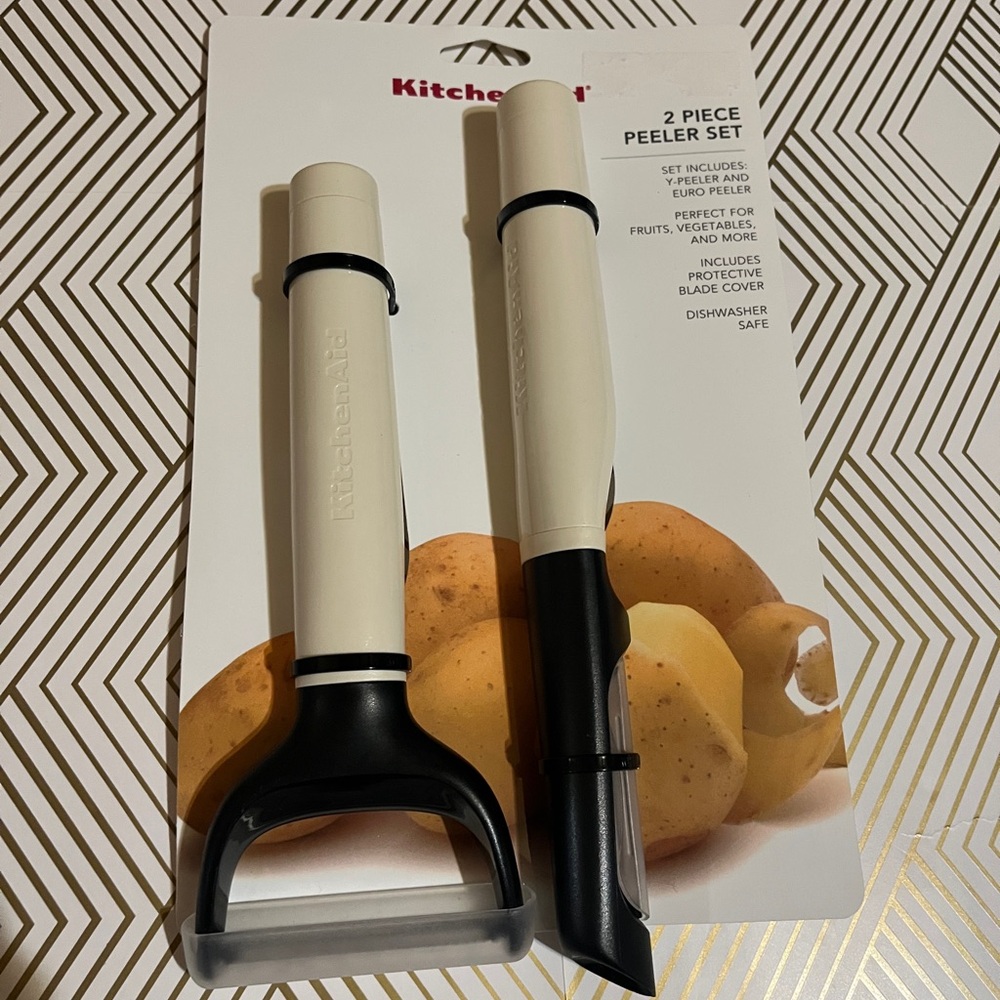 KitchenAid 2 Piece Peeler Set - Almond White/Black